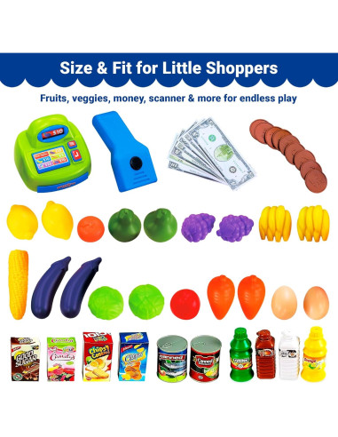 Juego de Supermercado OLEOCA con Carrito y Caja Registradora