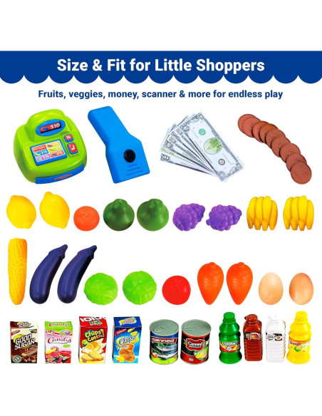 Juego de Supermercado OLEOCA con Carrito y Caja Registradora