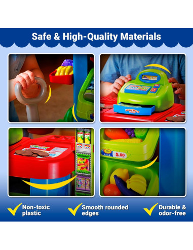Juego de Supermercado OLEOCA con Carrito y Caja Registradora