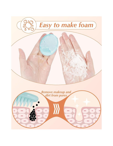 Esfregador Facial de Silicona MoHern - 8 Piezas Exfoliantes