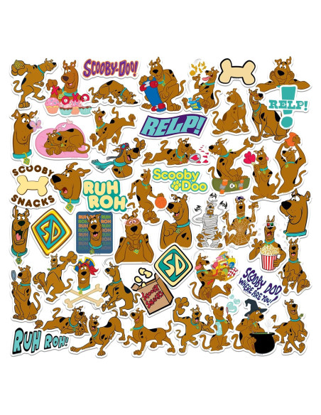 Calcomanías de Vinilo Scooby-Doo! 50ct - Adhesivos para Laptop y Más