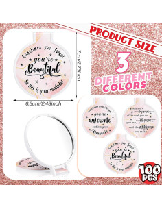 Espejo Compacto Inspiracional Wenqik 100 Pcs Rosa Claro 2