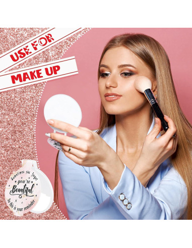 Espejo Compacto Inspiracional Wenqik 100 Pcs Rosa Claro