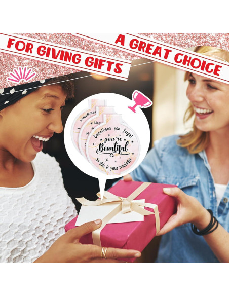 Espejo Compacto Inspiracional Wenqik 100 Pcs Rosa Claro