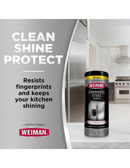 Toallitas de Acero Inoxidable Weiman - 28 Unidades - Limpieza Efectiva