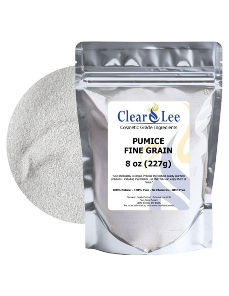Pómez Cosmético Natural ClearLee - 226.8g Grano Fino Exfoliante