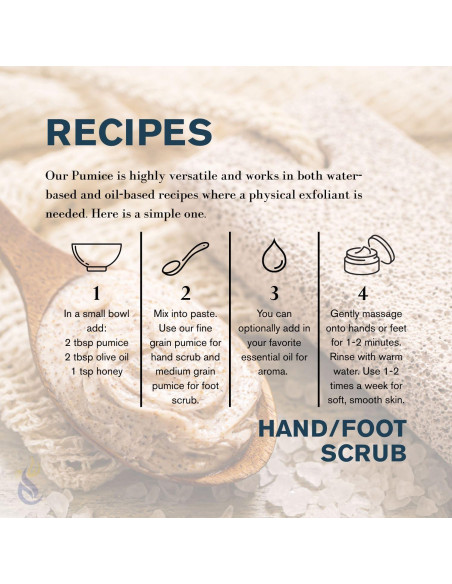 Pómez Cosmético Natural ClearLee - 226.8g Grano Fino Exfoliante