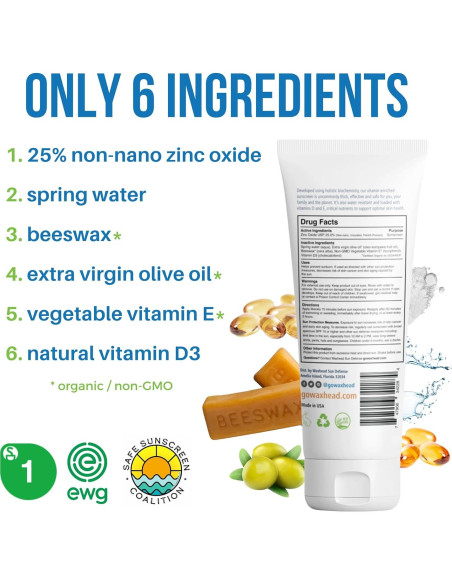 Protector Solar Mineral Waxhead 113g - Óxido de Zinc No Nano