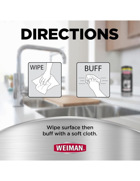 Toallitas de Acero Inoxidable Weiman - 28 Unidades - Limpieza Efectiva