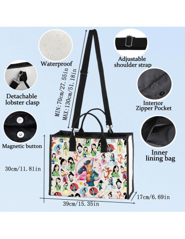 Bolsa Cruzada Mulan BG de Lona - 21.4x14.5cm, Ajustable