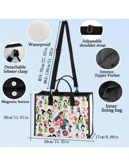 Bolsa Cruzada Mulan BG de Lona - 21.4x14.5cm, Ajustable