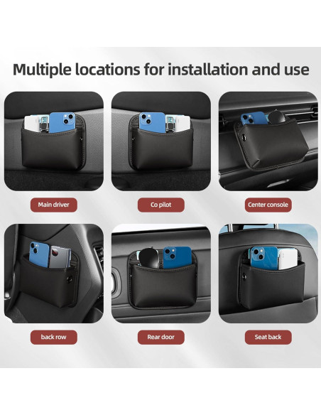 Organizador de Auto SADYFON 2 PCS Cuero Negro Almacenamiento