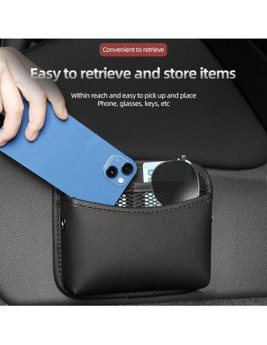 Organizador de Auto SADYFON 2 PCS Cuero Negro Almacenamiento