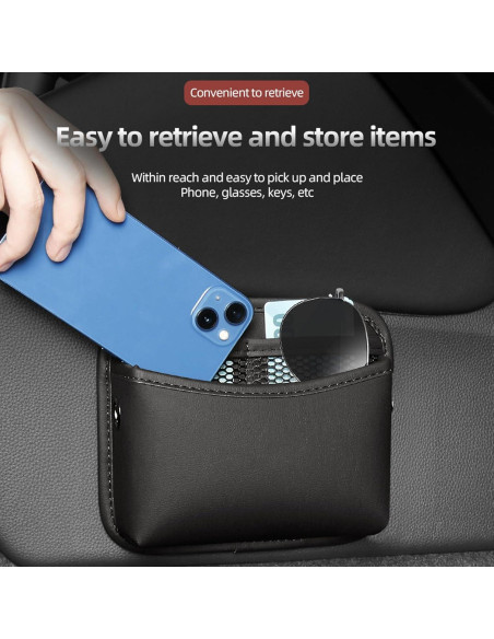 Organizador de Auto SADYFON 2 PCS Cuero Negro Almacenamiento