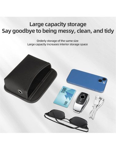 Organizador de Auto SADYFON 2 PCS Cuero Negro Almacenamiento