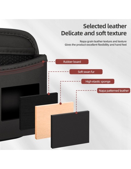 Organizador de Auto SADYFON 2 PCS Cuero Negro Almacenamiento