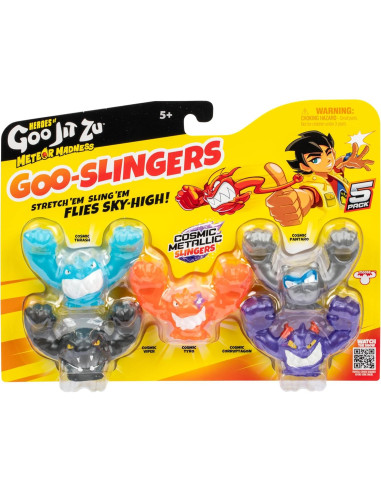 Heroes de Goo Jit Zu Paquete de 5 Goo-Slingers Cósmicos Metálicos