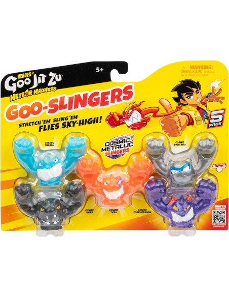 Heroes de Goo Jit Zu Paquete de 5 Goo-Slingers Cósmicos Metálicos