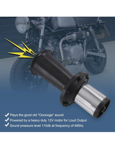 Claxon Antiguo AHOOGA JDMSPEED 12V 110DB Estilo Vintage