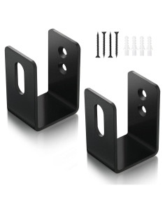 Soporte de Seguridad para Puerta Hotop 4 Piezas Negro