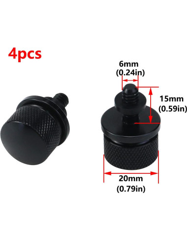 Tornillos de Asiento Antrader 4Pcs Aluminio Negro 1/4"-20