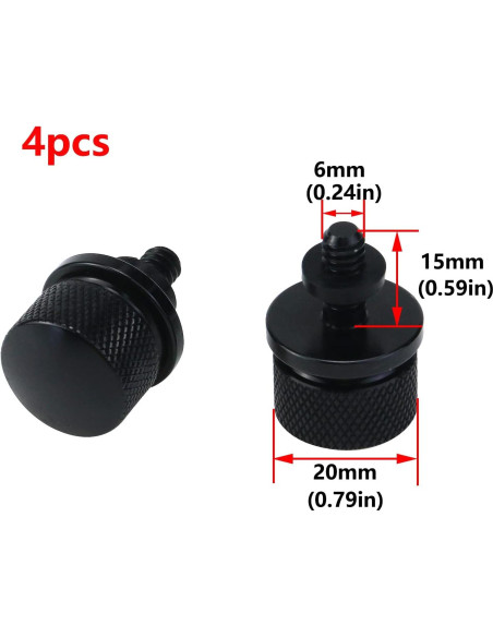 Tornillos de Asiento Antrader 4Pcs Aluminio Negro 1/4"-20