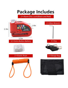 Juego de Candado de Disco de Alarma RUBY.Q 110dB 2 Piezas 2