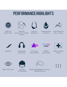 Gafas de ciclismo Powster con 6 lentes UV400 para adultos 2