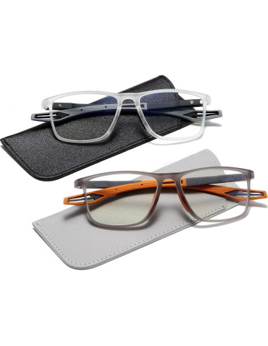 Gafas de lectura deportivas para hombres 1.5x anti luz azul