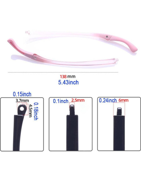 Piernas de Gafas para Niños JANKY Rosa Plegables Antideslizantes