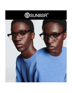Gafas de Luz Azul SUNBSR para Mujeres y Hombres - Media Montura 2