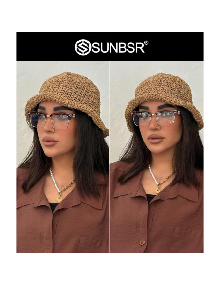 Gafas de Luz Azul SUNBSR para Mujeres y Hombres - Media Montura
