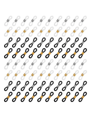 80 Conectores de Cadena para Gafas LXUEJIE Silicona Ajustables