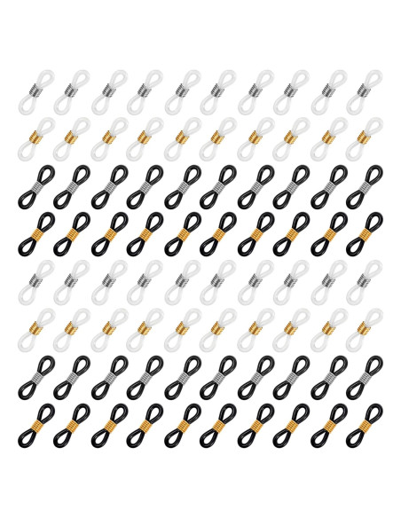 80 Conectores de Cadena para Gafas LXUEJIE Silicona Ajustables