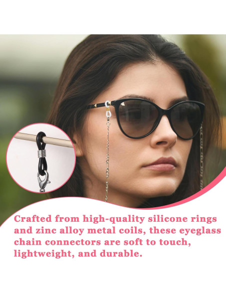 80 Conectores de Cadena para Gafas LXUEJIE Silicona Ajustables