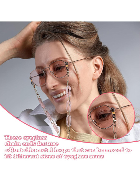 80 Conectores de Cadena para Gafas LXUEJIE Silicona Ajustables