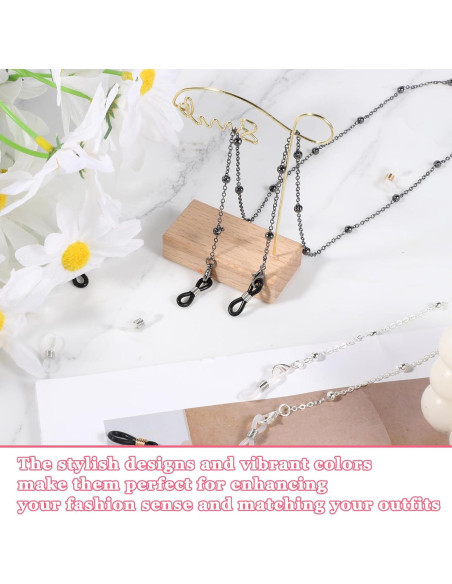 80 Conectores de Cadena para Gafas LXUEJIE Silicona Ajustables