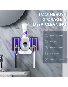 Soporte de Esterilizador de Cepillos Shmian BH-012 2 Tazas USB 2