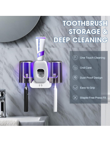 Soporte de Esterilizador de Cepillos Shmian BH-012 2 Tazas USB