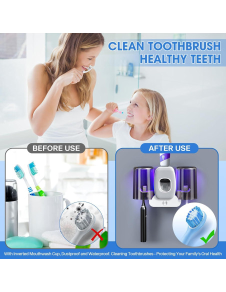 Soporte de Esterilizador de Cepillos Shmian BH-012 2 Tazas USB