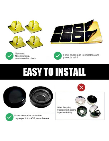 Kit de Tornillos de Montaje Antirrobo para Placas de Matrícula 4 PCS - Acero Inoxidable Negro