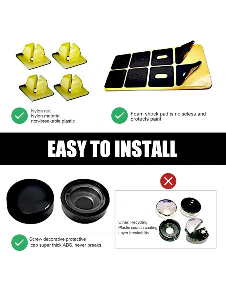 Kit de Tornillos de Montaje Antirrobo para Placas de Matrícula 4 PCS - Acero Inoxidable Negro