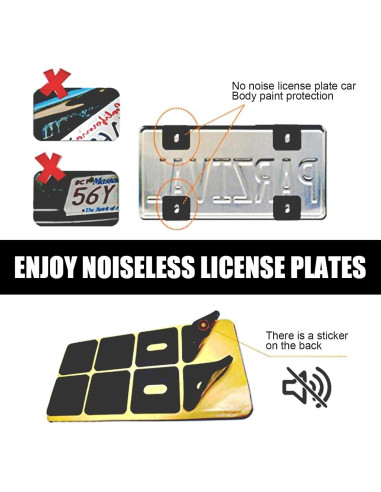 Kit de Tornillos de Montaje Antirrobo para Placas de Matrícula 4 PCS - Acero Inoxidable Negro