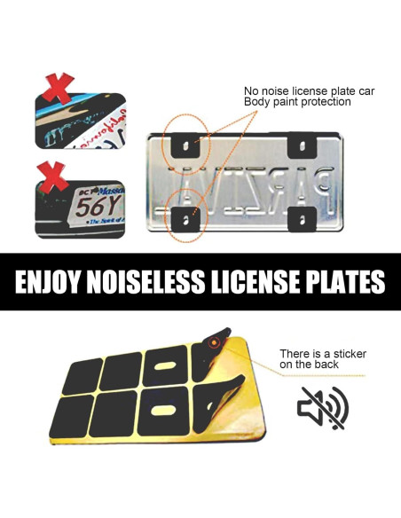 Kit de Tornillos de Montaje Antirrobo para Placas de Matrícula 4 PCS - Acero Inoxidable Negro