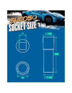 Llave de Tuerca 10 Spline SUCOSO M12x1.5 1/2" Entrada 2