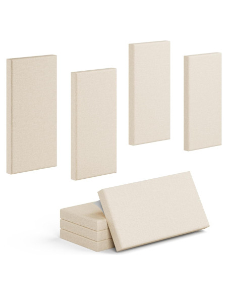 Paquete de 4 Paneles Acústicos Autoadhesivos 60.96x30.48 cm Beige Cocoa