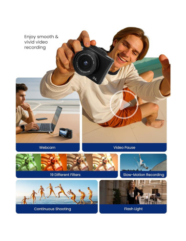 Cámara Digital IWOBAC WD08-5K 75MP 5K WiFi Zoom 18X