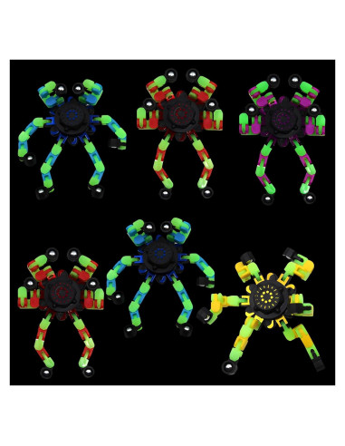 Fidget Spinner Robot Transformable Zebo 6 Paquete Alivio Estrés