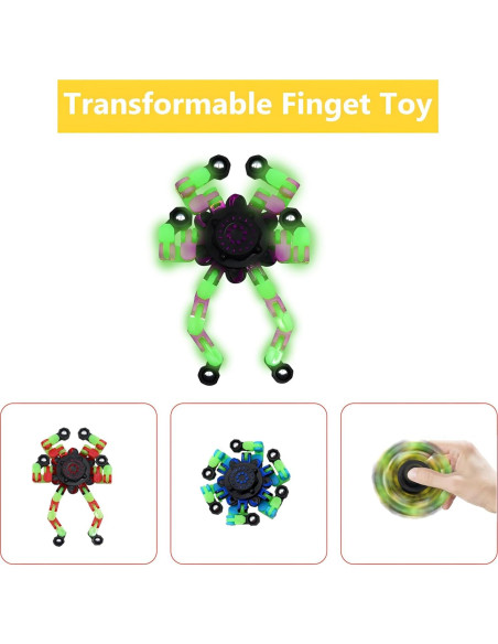 Fidget Spinner Robot Transformable Zebo 6 Paquete Alivio Estrés