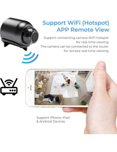 Cámara Mini WiFi HD 1080P Amposei - Visión Nocturna 10m 2